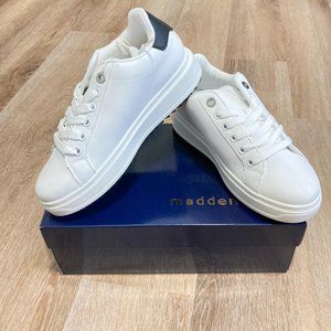 Madden Girl all white with black fashion sneakers- size 9 - NWT